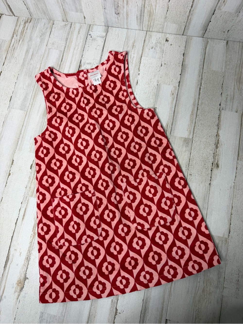 Hanna Andersson Red and Pink Floral Geometric Dress
